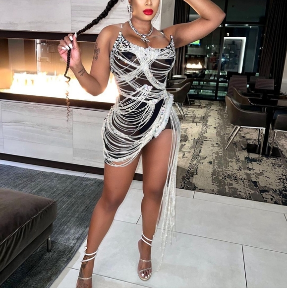 Angel Brinks Tokyo Bejeweled Diamond Birthday New Year Mini Strapless Dress - Picture 15 of 16